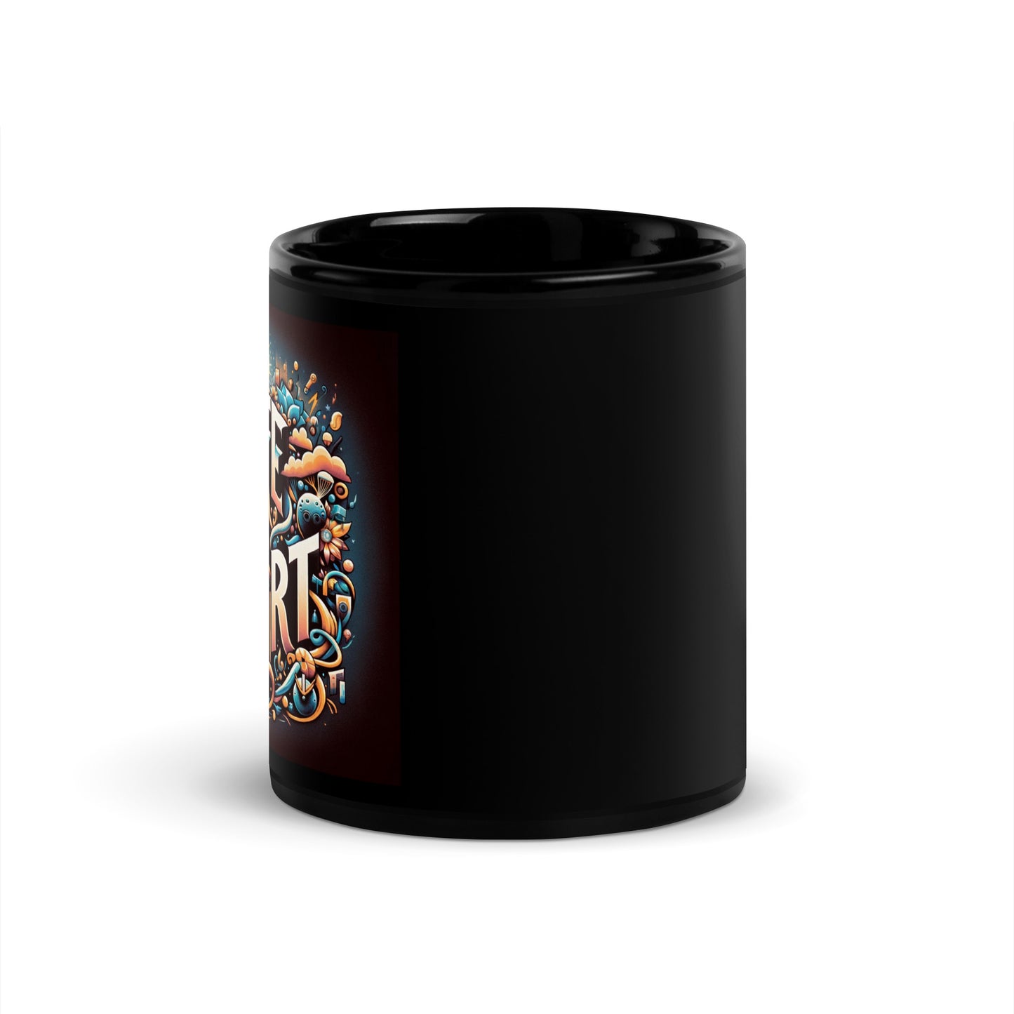 Life is Short Black Glossy Mug