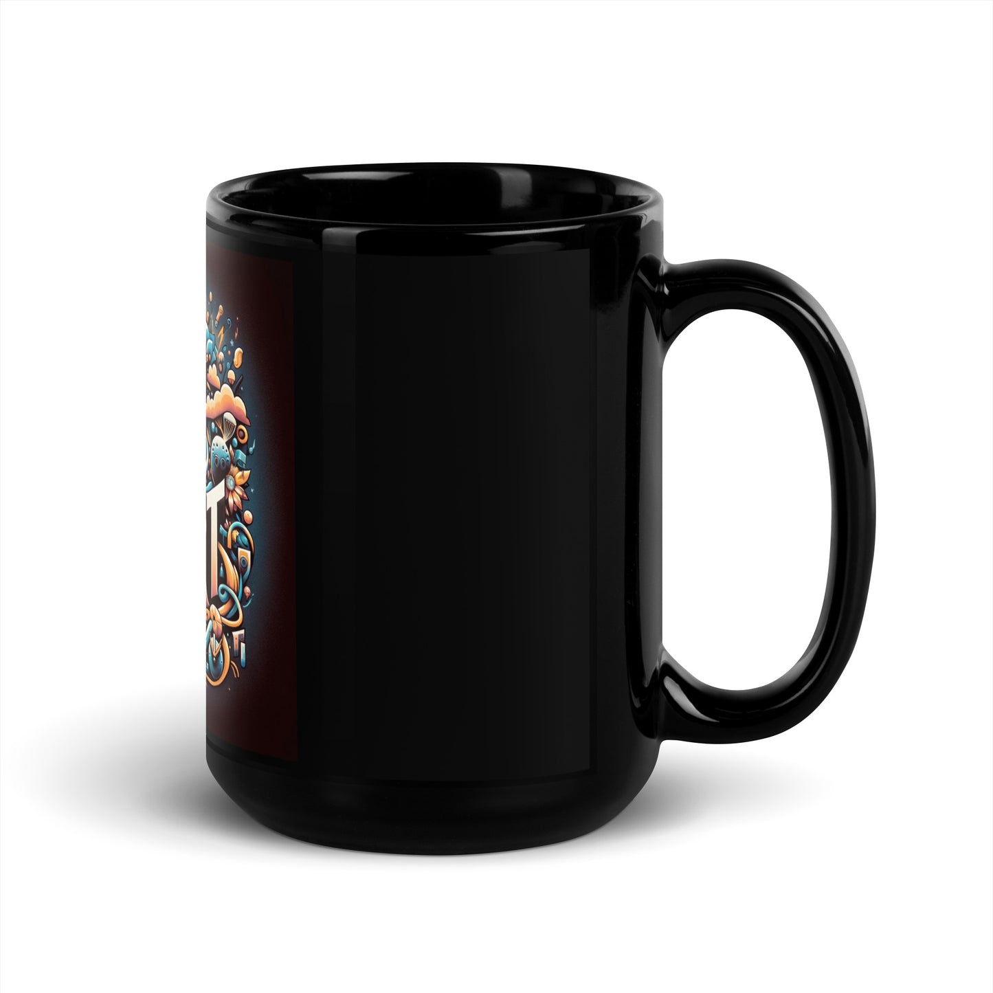 Life is Short Black Glossy Mug