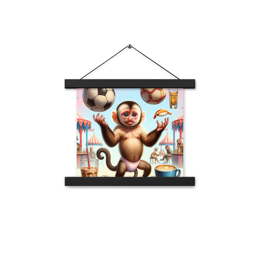 Dancing Soccer Monkey Poster with hangers