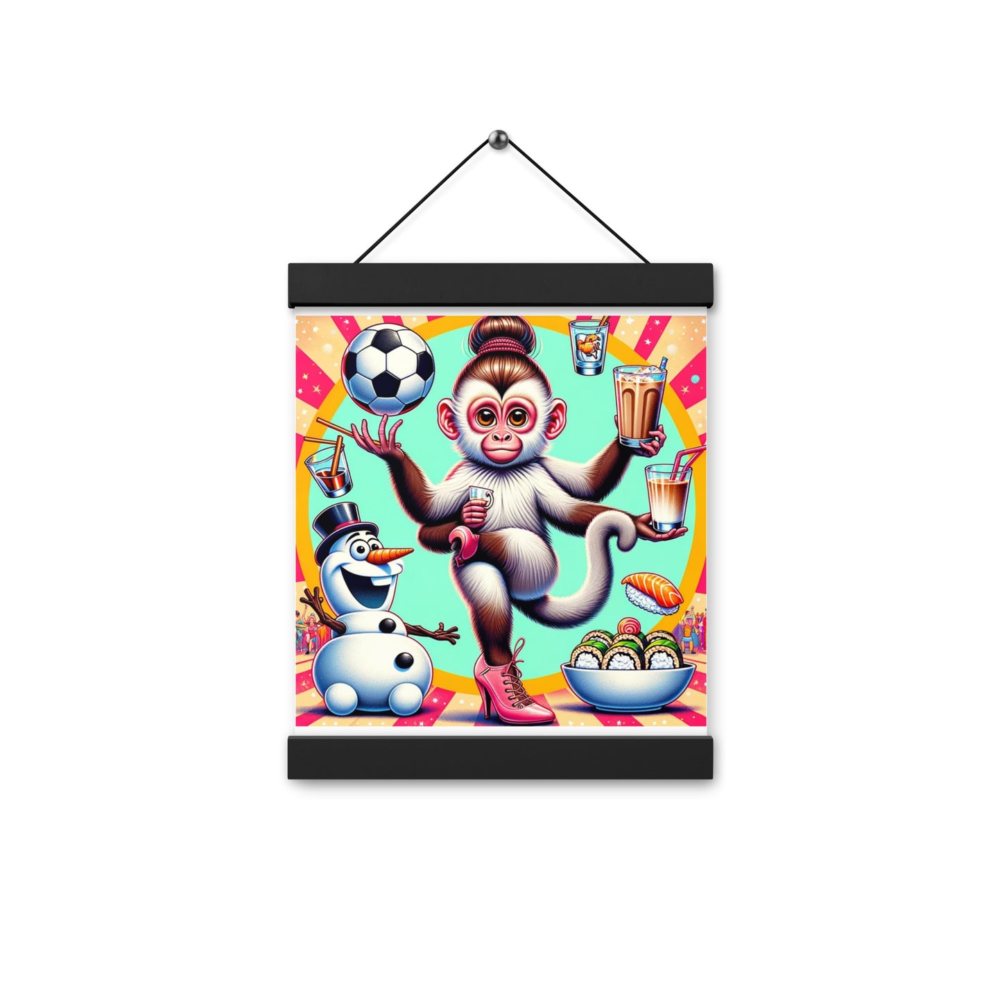 Olaf Soccer Dancing Monkey Poster with hangers