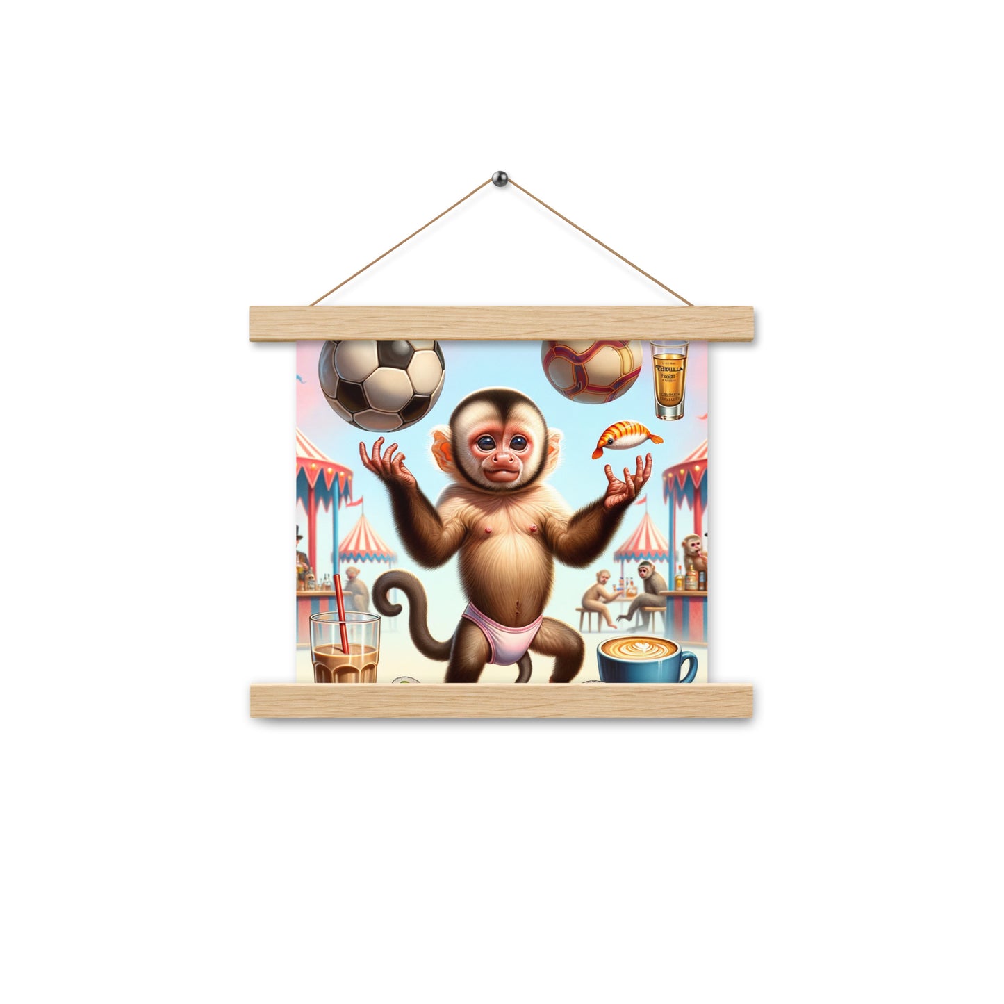 Dancing Soccer Monkey Poster with hangers