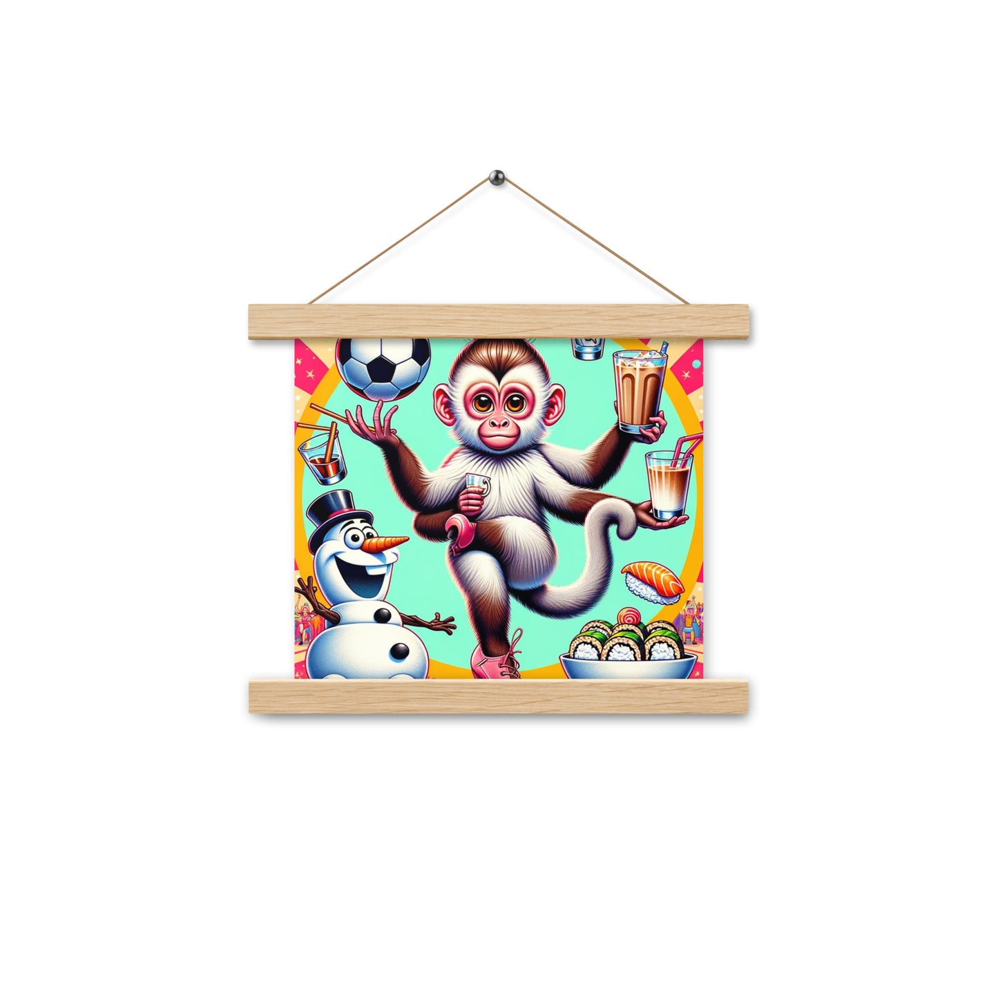 Olaf Soccer Dancing Monkey Poster with hangers