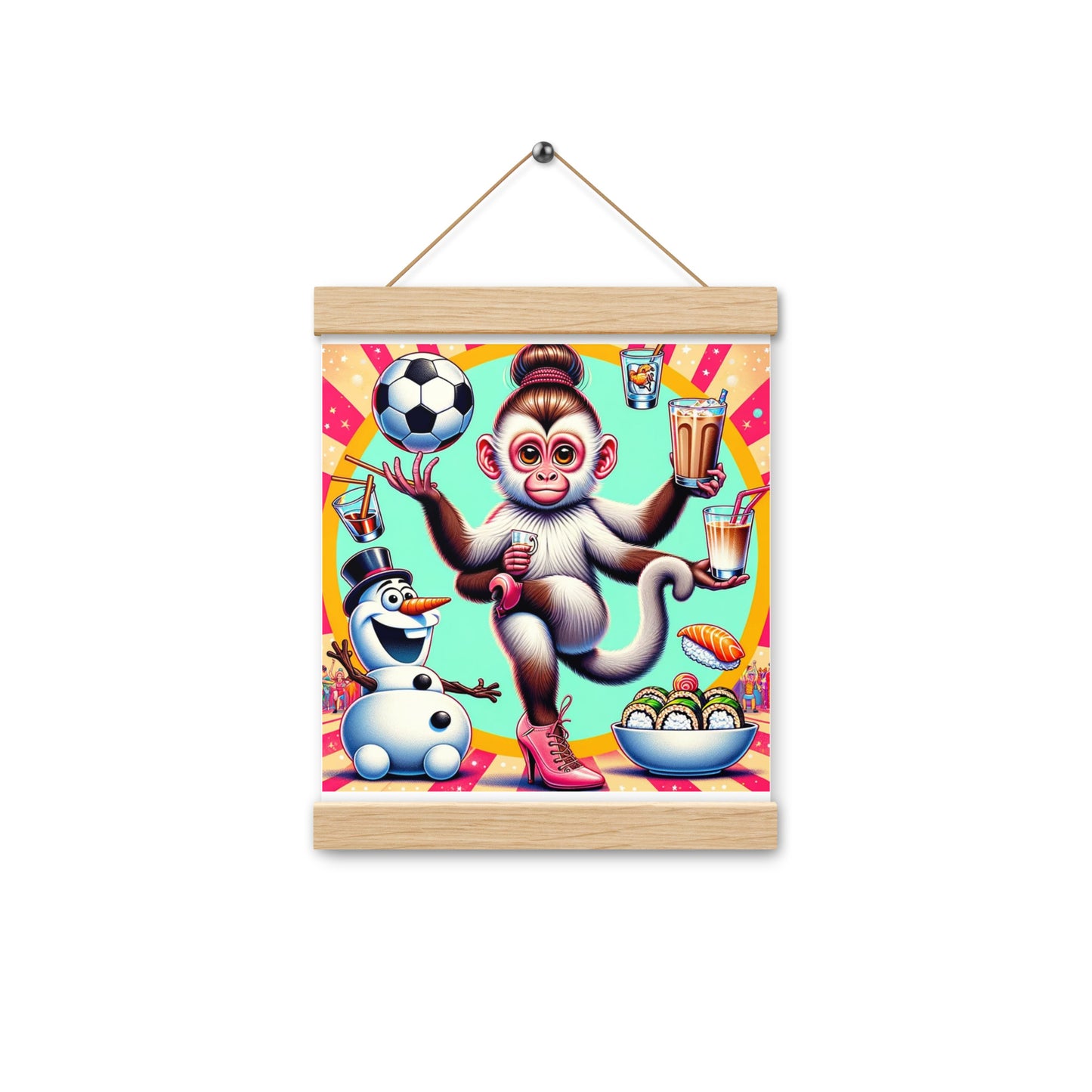 Olaf Soccer Dancing Monkey Poster with hangers