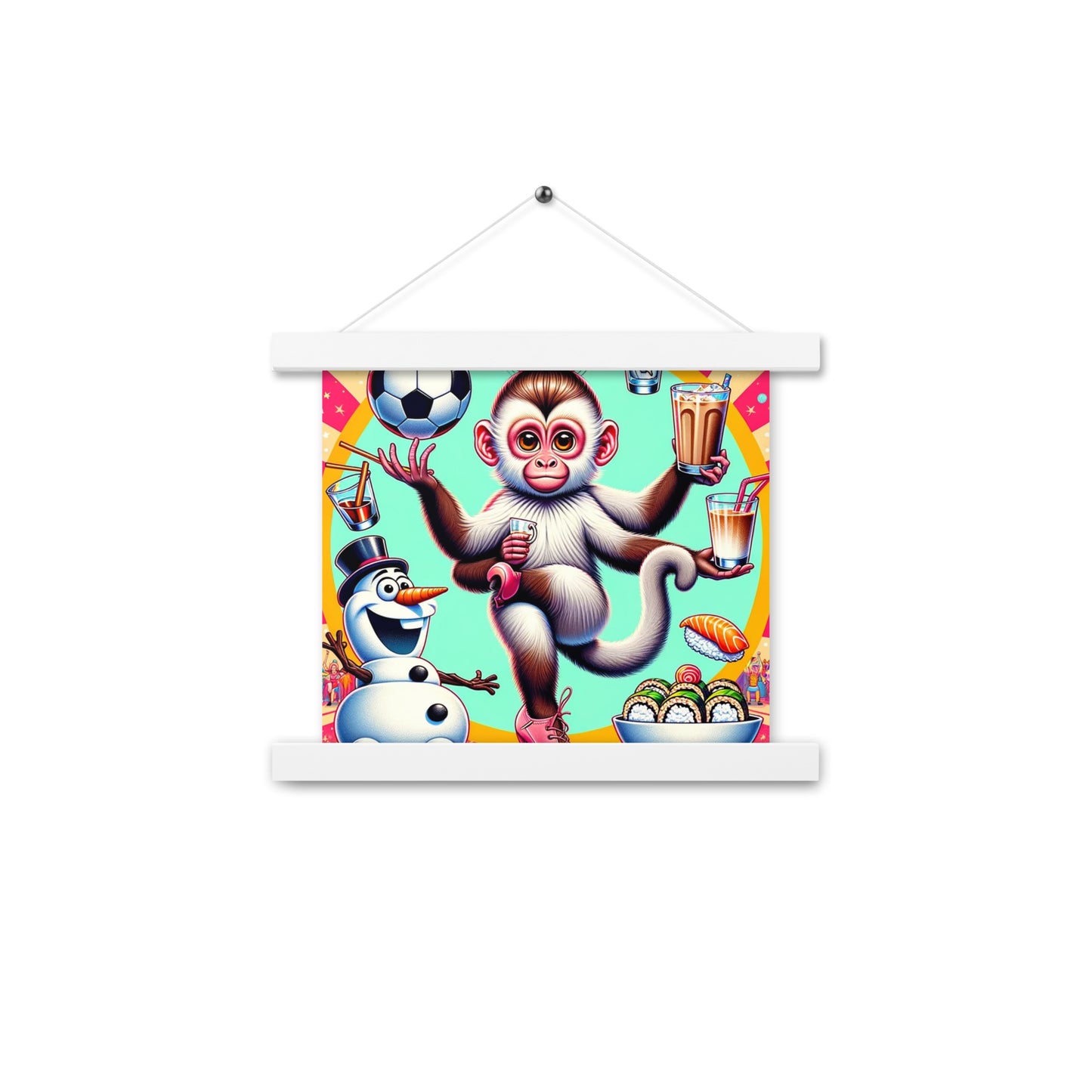 Olaf Soccer Dancing Monkey Poster with hangers