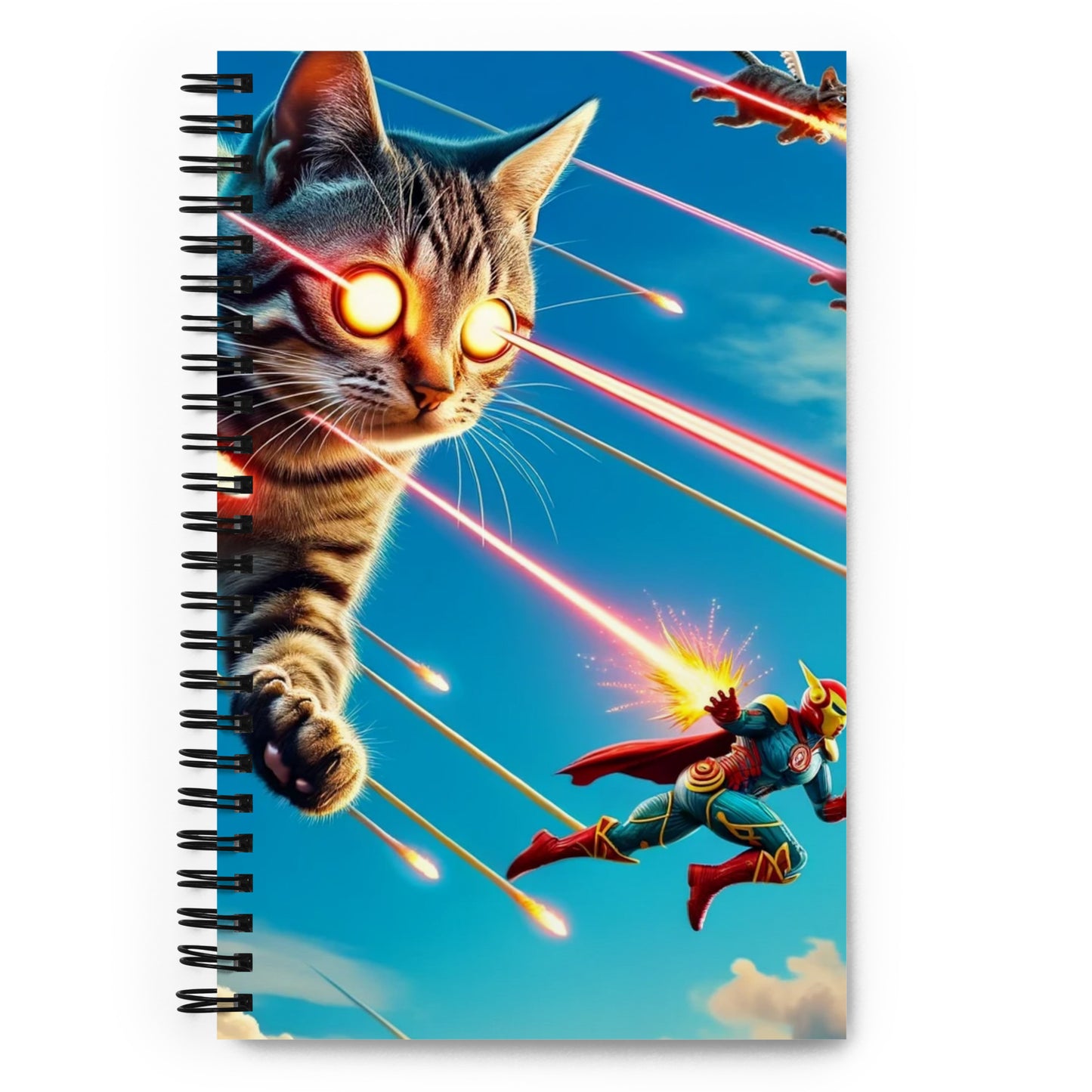 Lazer Cat SuperHero Spiral notebook