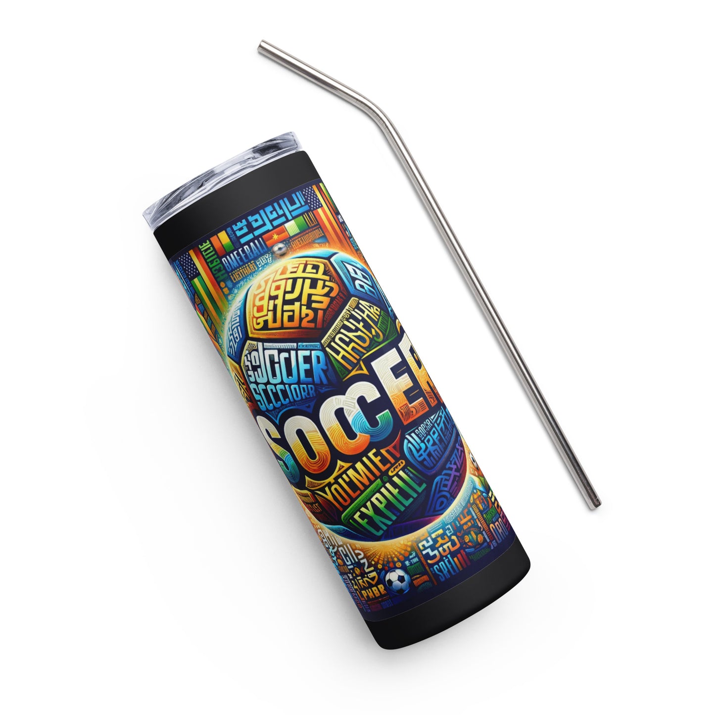 Soccer Colorful Stainless steel tumbler