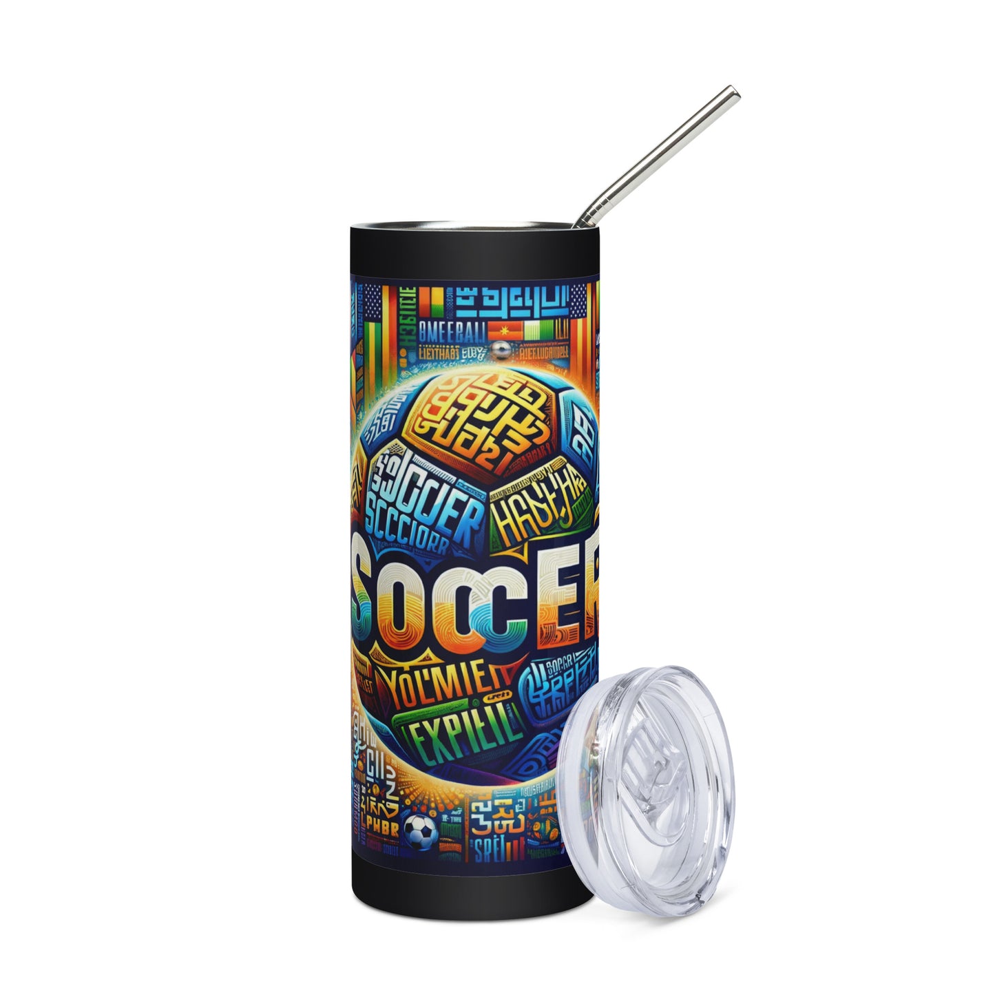 Soccer Colorful Stainless steel tumbler