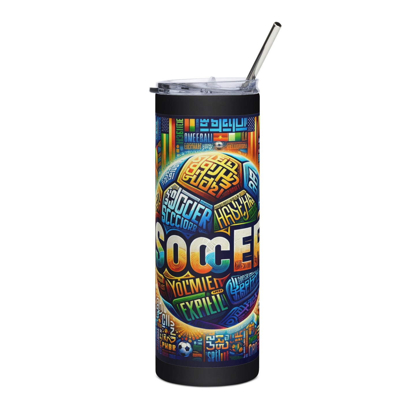 Soccer Colorful Stainless steel tumbler