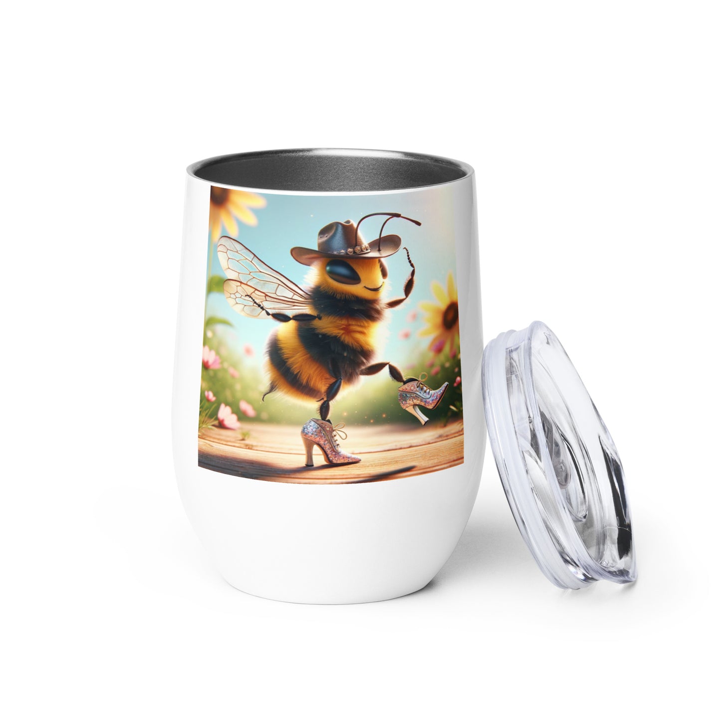 Dancing Bumble Bee Wine tumbler