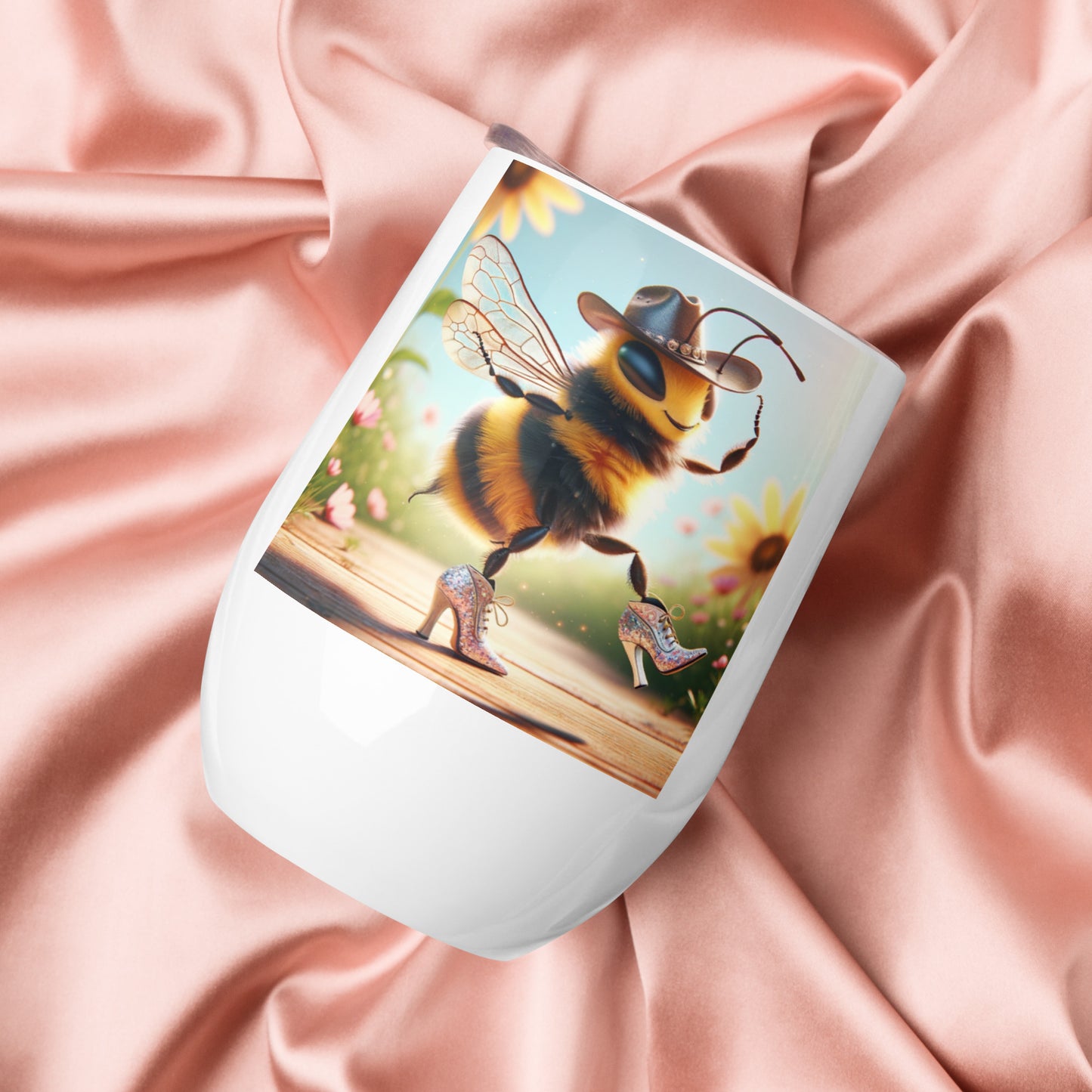 Dancing Bumble Bee Wine tumbler