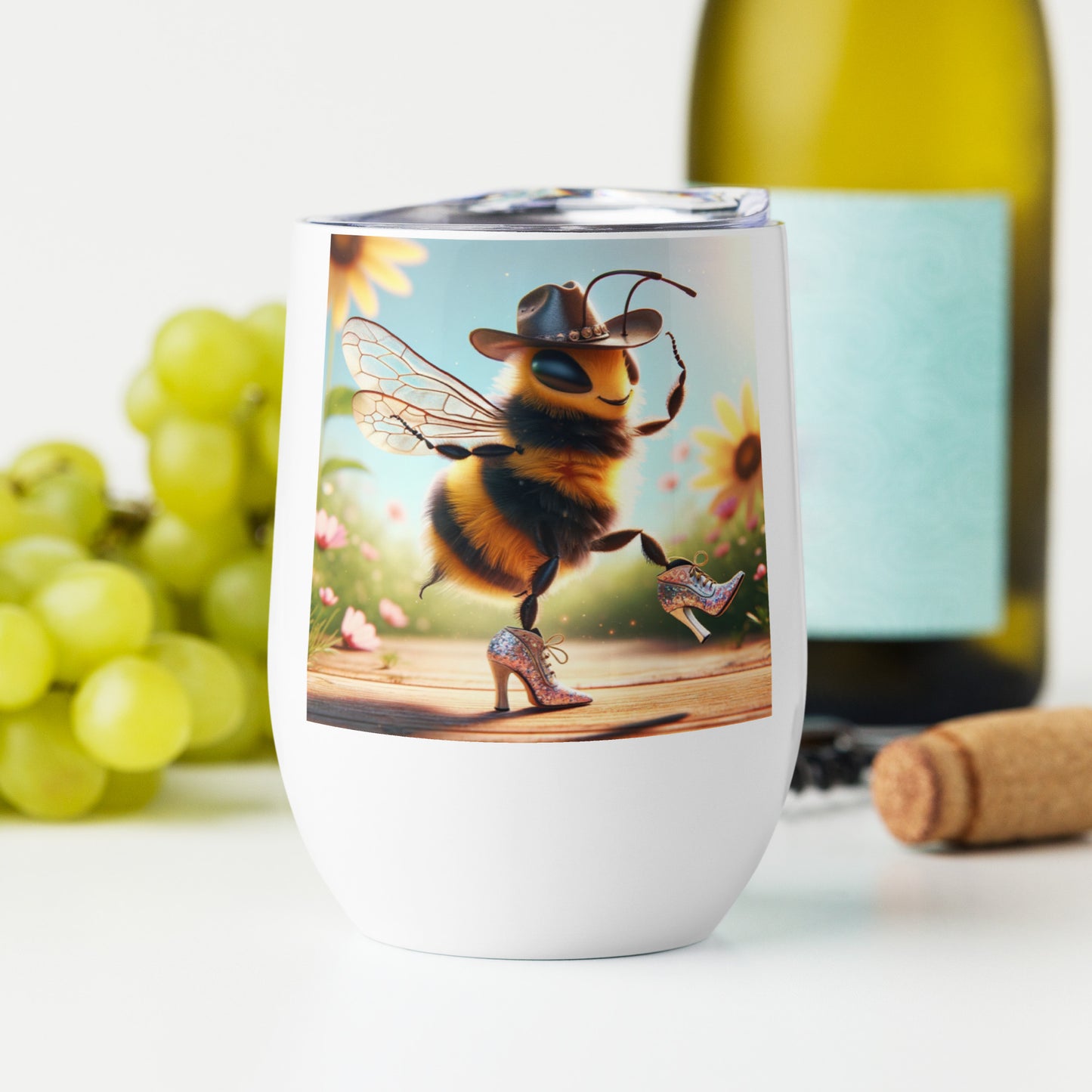 Dancing Bumble Bee Wine tumbler