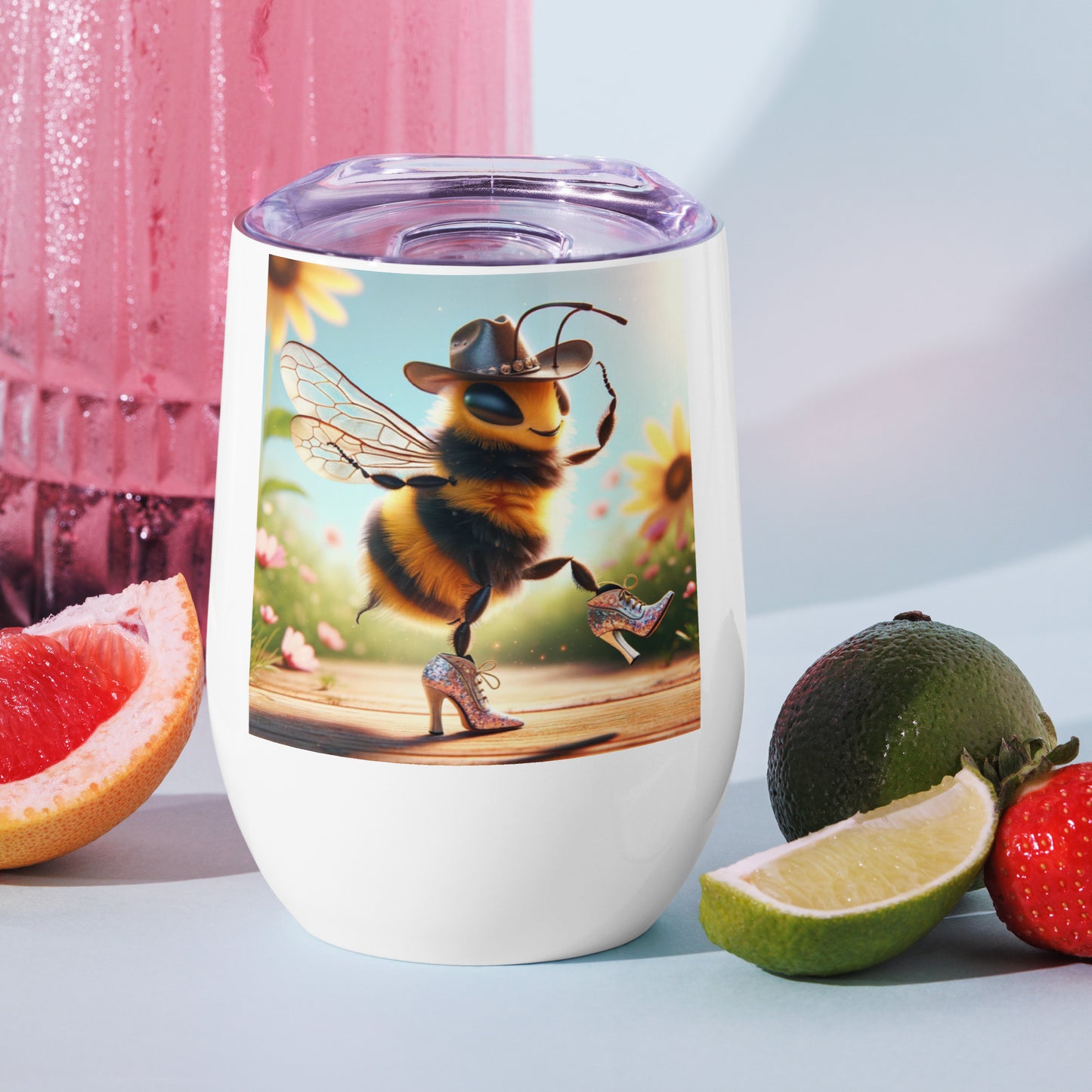 Dancing Bumble Bee Wine tumbler