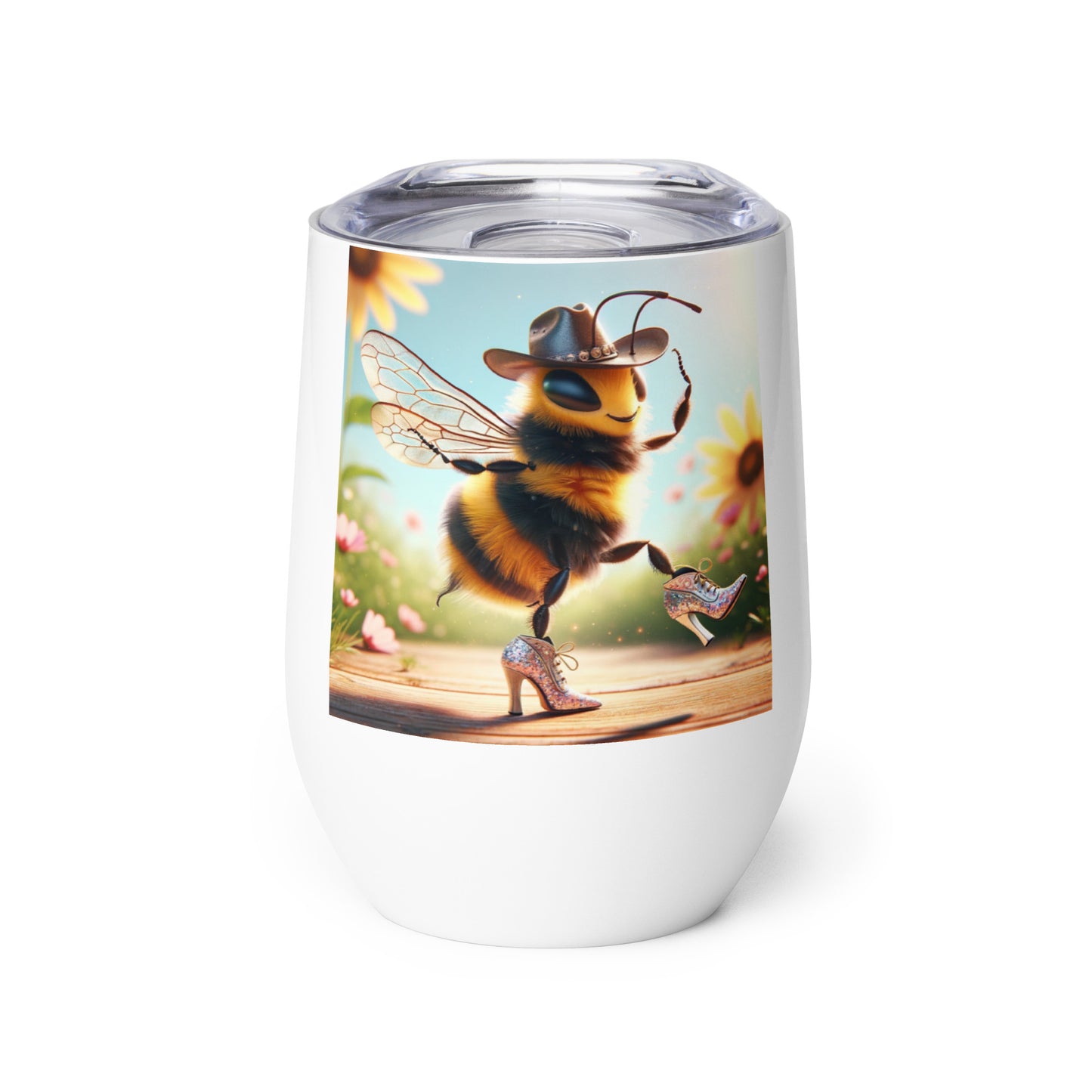 Dancing Bumble Bee Wine tumbler